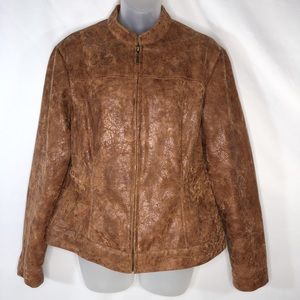 Erin London faux suede jacket brown